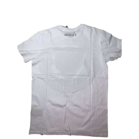 AVENUE GEORGE V Paris Men's‎ White Graphic T-Shirt With Black Panther Rhinestone - Picture 13 of 14